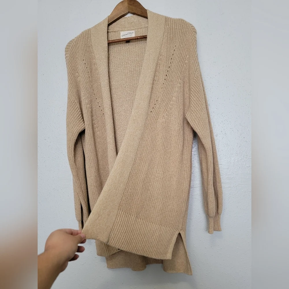 Universal Thread Beige Open-Front Knit Cardigan - Picture 3 of 5
